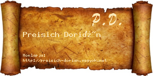 Preisich Dorián névjegykártya